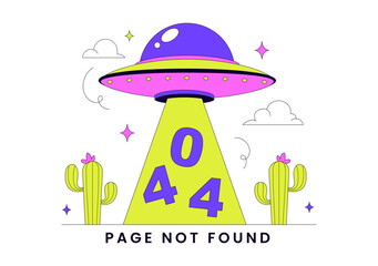 Naklejka premium 404 Error Vector Illustration Page Not Found Concept With Cute Characters UI Design Website Problem Notification And Modern Digital Error Display