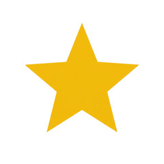 Obraz premium Isolated golden five-pointed star shape on transparent background, simple geometric element for awards or recognition