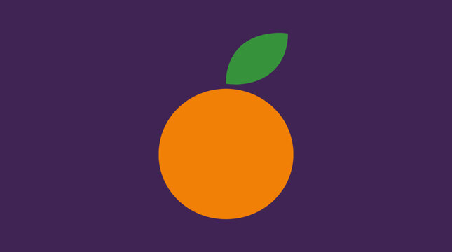A simple orange icon with leaf.