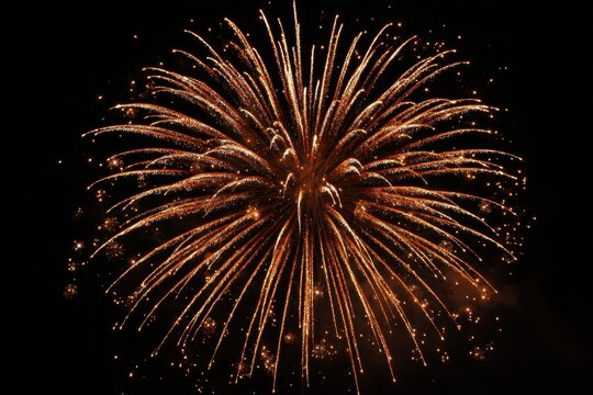 Festliche Lichtfunken in Gold gegen schwarzen Nachthimmel &acirc;&euro;&ldquo; Symbol f&Atilde;&frac14;r Jahreswechsel und Gl&Atilde;&frac14;ck