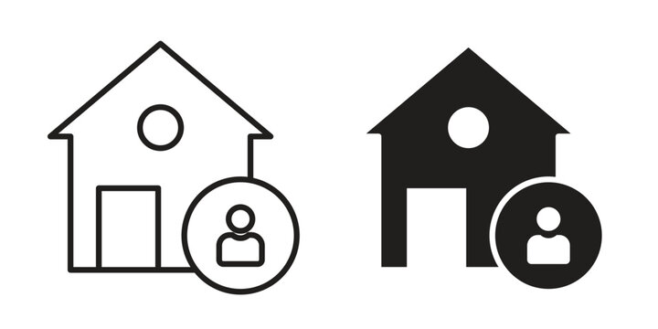 Tenant icon design. Editable outlined stroke and solid symbols