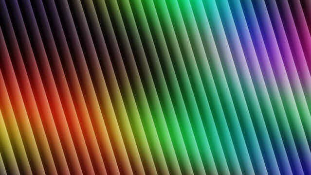 Vibrant rainbow abstract diagonal stripes with glowing neon spectrum light effect