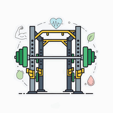 Weightlifting Barbell Squat Rack Machine.