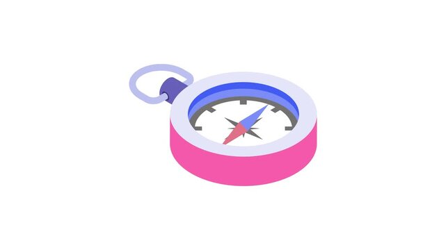 An amazing animated icon of compass, navigational device vector