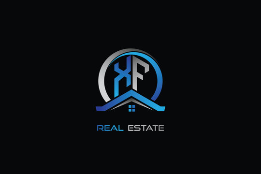 XF real estate letters logo design for construction or house. XF real estate letters logo Vector design
