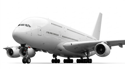 Fototapeta premium White Commercial Airplane Isolated on White