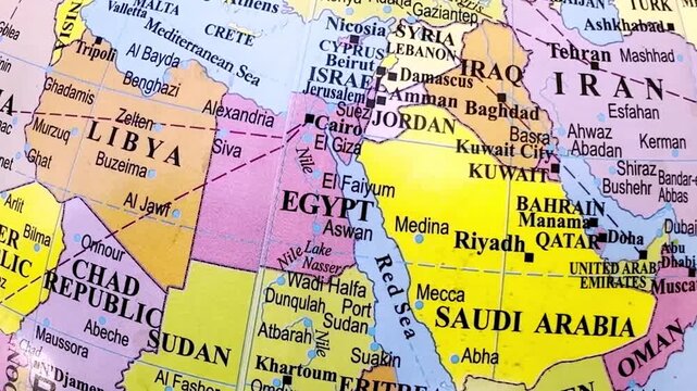 Map of Middle East and Africa