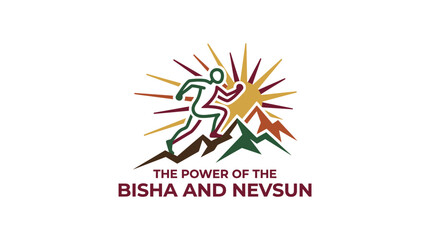Obraz premium Runner Ascends Mountain Peak With Sunrise