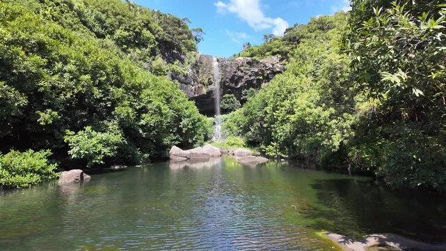 Waterfall and Natural Pool at 7 Cascades Tamarin Falls Mauritius 4K | Osmo Pocket 3