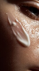 Fototapeta premium kincare Cream Applied On Skin Surface Close Up