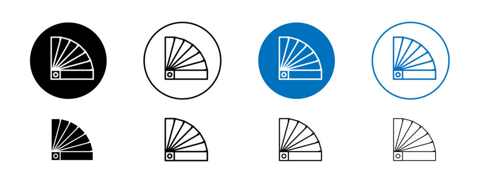 Color swatch icons set in black and blue colors on white background