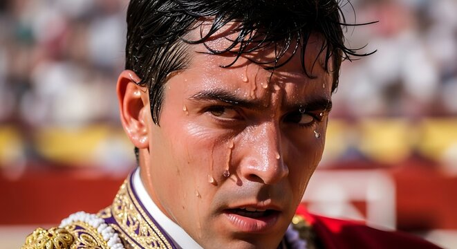 Bullfighter Portrait with Intense Expression.