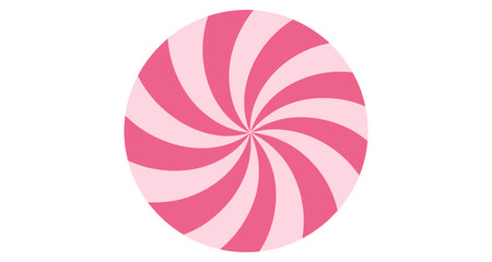 Obraz premium Pink and white swirled peppermint candy isolated on white background