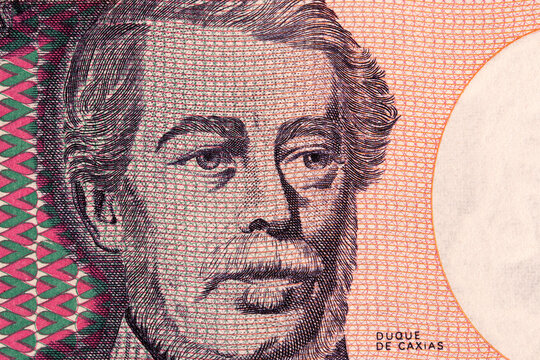 Luis Alves de Lima e Silva, Duke of Caxias a closeup portrait from old Brazilian money