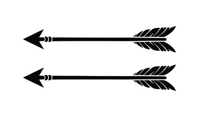 Obraz premium Two Black Arrows Pointing Left in Parallel, Minimalist Design, Vector Illustration, Symmetrical and Balanced Composition, Modern and Clean Style