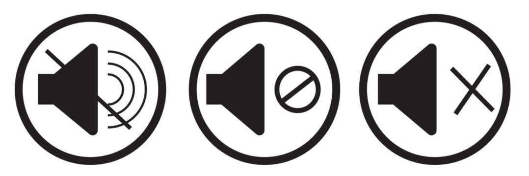 black and red  Speaker icon set. volume, loudspeaker icon . sound symbol. Mute and unmute volume sound. Speaker volume icon with sound waves. Silent and ring speaker icon set , white background, EPS10