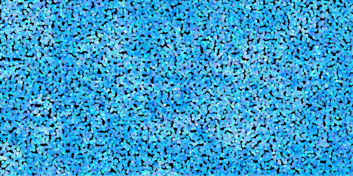 Bright blue pointillist texture with countless small dots on a black background, generating a lively, sparkling, and energetic abstract pattern with a vibrant feel