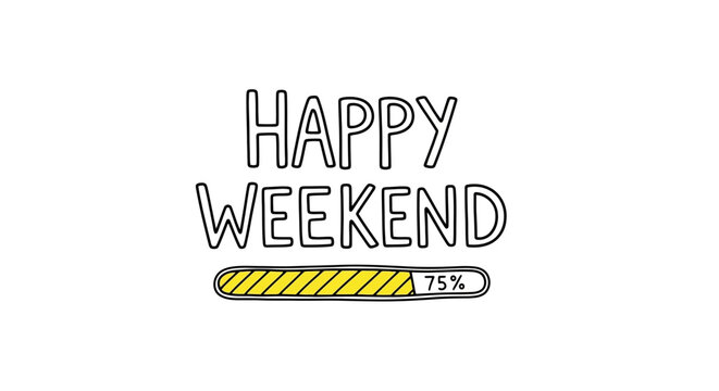 A Happy Weekend Progress Bar Illustration.