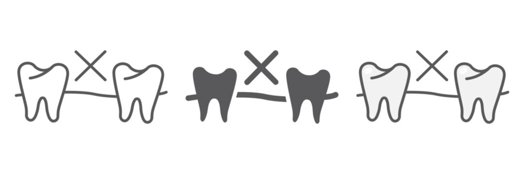 No tooth line icon, mouth and dental, missing tooth sign, vector graphics, a linear pattern on a white background.