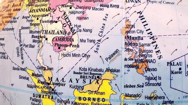 Map of Southeast Asian countries 