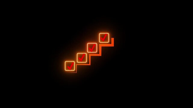 Checklist and task progress tracking concept on transparent background. Productivity, goal setting, and efficient project management. Motion graphics of progress icons. 4k vido