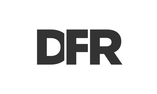 DFR logo design template with strong and modern bold text. Initial based vector logotype featuring simple and minimal typography. Trendy company identity.