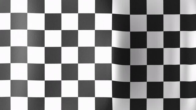 A checkered flag waving in the wind. end race background.