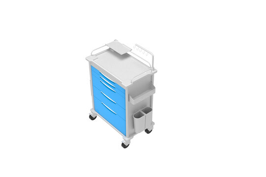 hospital equipment cabinet top view without shadow 3d render