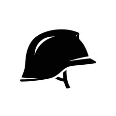 Fototapeta premium minimalist black soldier helmet icon isolated on transparent background