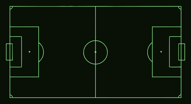 Green outline of a soccer field.