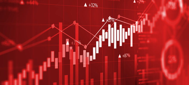 grafico, istogramma, concetto di economia e finanza, andamento,  investimento, mercato,  azioni