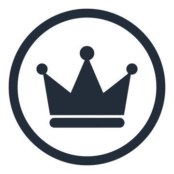 Circle icon with crown symbol inside royalty and nobility concept icon
