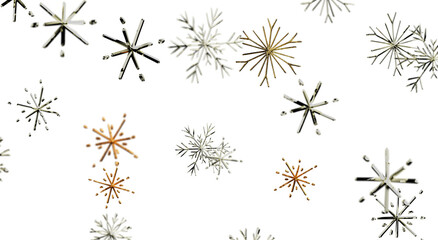 Decorative snowflakes on a white background, winter design concept. Ideal for holiday greetings and © vegefox.com