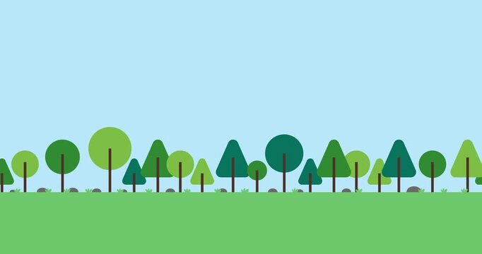 Animation tree looping infinite green grass natural repeat