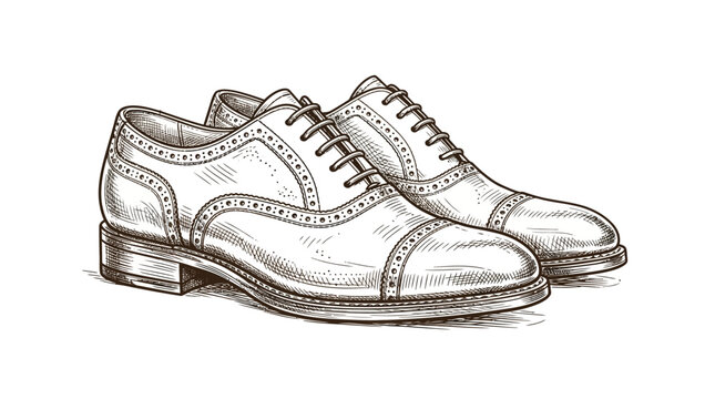 Elegant Hand-Sketched Men's Dress Shoes