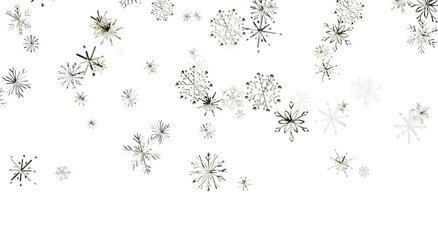 Falling snowflakes on a white background, perfect for winter holiday themes and greetings © vegefox.com