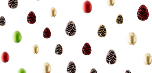 Colorful Easter eggs design on a white background, perfect for holiday greetings and seasonal promotions. Celebrate East © vegefox.com