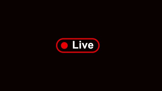 Live button Animation on transparent background.
