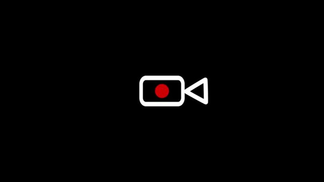 Live streaming video camera icon animation.