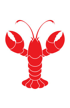 Red Lobster Icon Isolated on White Background