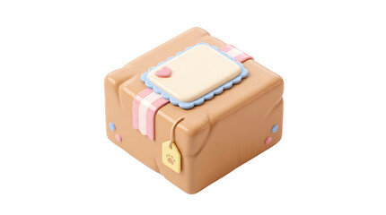 Obraz premium Isometric gift box illustration with decorative elements and transparent background
