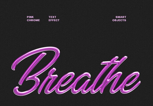 Pink Chrome Text Effect &ndash; Metallic Typography for Logo, Poster & Branding (PSD)