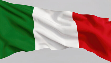 Fototapeta premium The Italian flag waving freely in the breeze