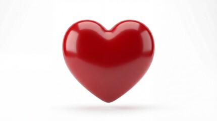 Obraz premium A shiny red heart symbol representing love and affection with a smooth glossy 3d surface finish