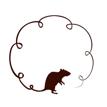The round frame with rat.

