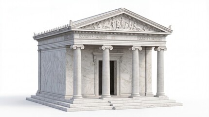 Fototapeta premium An ancient greek temple structure featuring ornate ionic columns and a classic pediment design