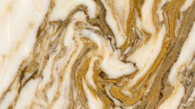 Marble Surface with Gold and Cream Swirling Pattern for Interior Design and Decorative Use