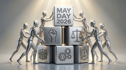 May Day 2026 Labor Rights Awareness Concept Workers Unity and Solidarity Theme.