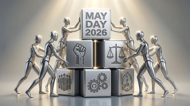 May Day 2026 Labor Rights Awareness Concept Workers Unity and Solidarity Theme.