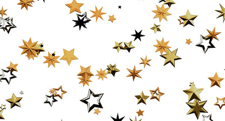 Obraz premium Abstract background of scattered stars in gold, silver and black colors. Suitable for holiday, celebration and special o